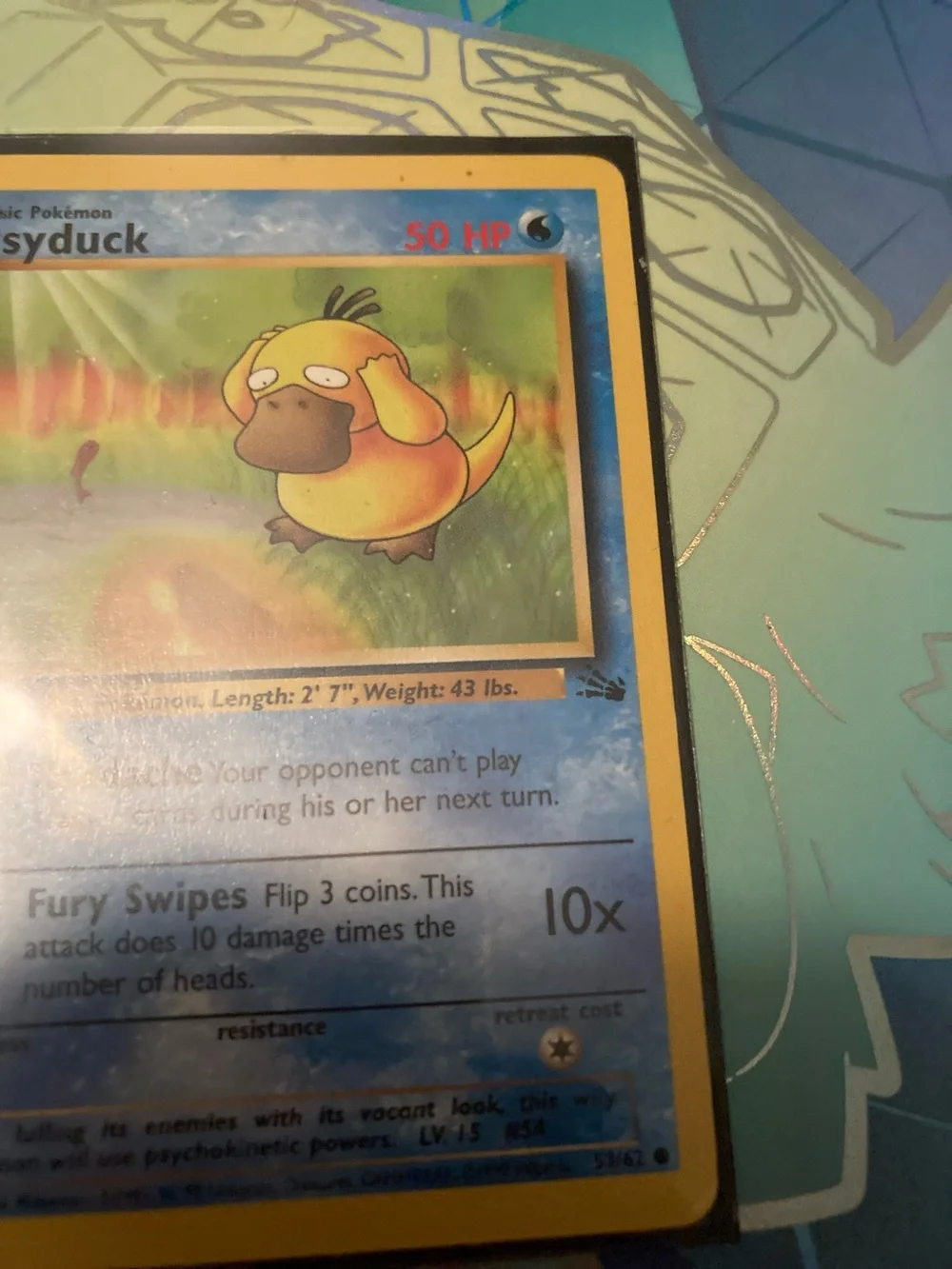 Pokemon Psyduck Card - Blue and Yellow